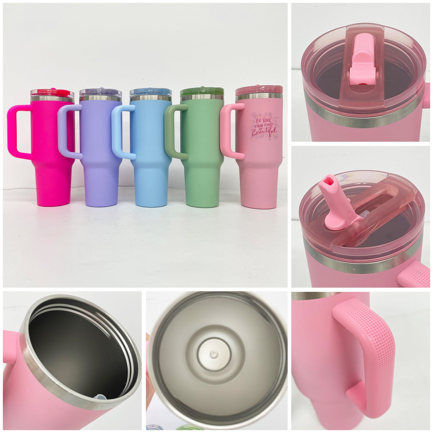 40oz Protour Blank Sublimation Flip Straw Macaroon Quencher Tumbler-CNLCA