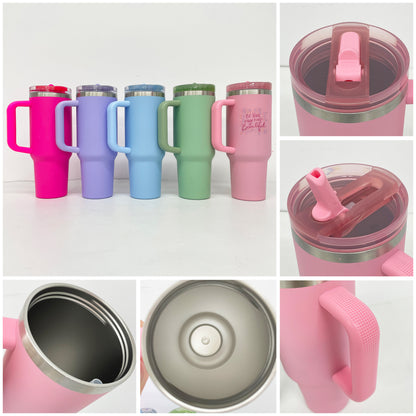 40oz Protour Blank Sublimation Flip Straw Macaroon Quencher Tumbler-CNLCA