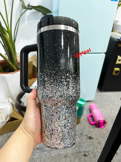 40oz Blank Epoxy Starry Sky Glitter Stainless Steel Tumblers For UV DTF Wraps and Vinyl-CNLCA