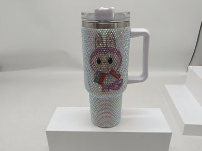 40oz LABUBU POP MART Rhinestone Bling Quencher Tumbler-CNLCA