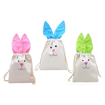 Blank Sublimation Easter Bunny Ear Drawstring Shopping Candy Bag-CNLCA