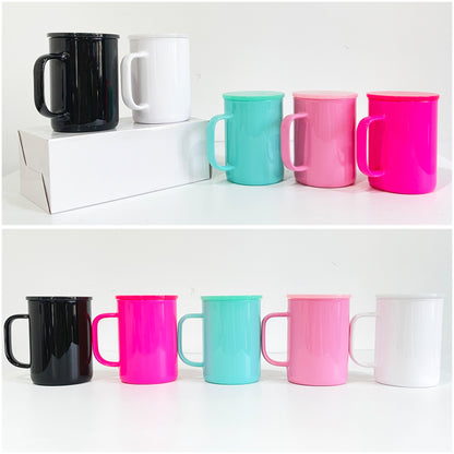 17oz Macaron Color Blank Sublimation Glass Mug With Plastic Lid -CNLCA