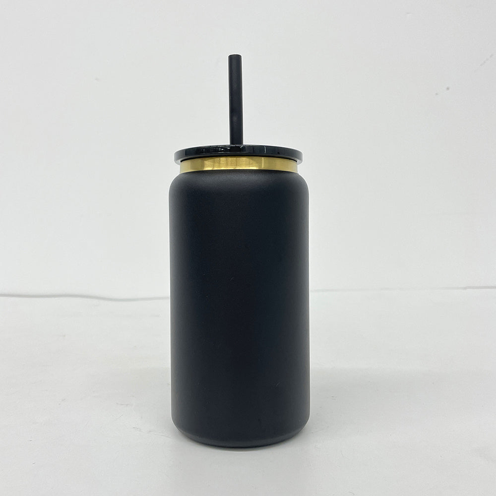 6Pack/12Pack 16oz Power Coated Gold Plated Underneath Stainless Steel Can Tumbler for Laser Engraving-CNLCA