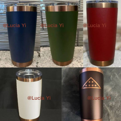 20oz Copper Plated Underneath Powder Coated Stainless Steel Tumbler-CNLCA