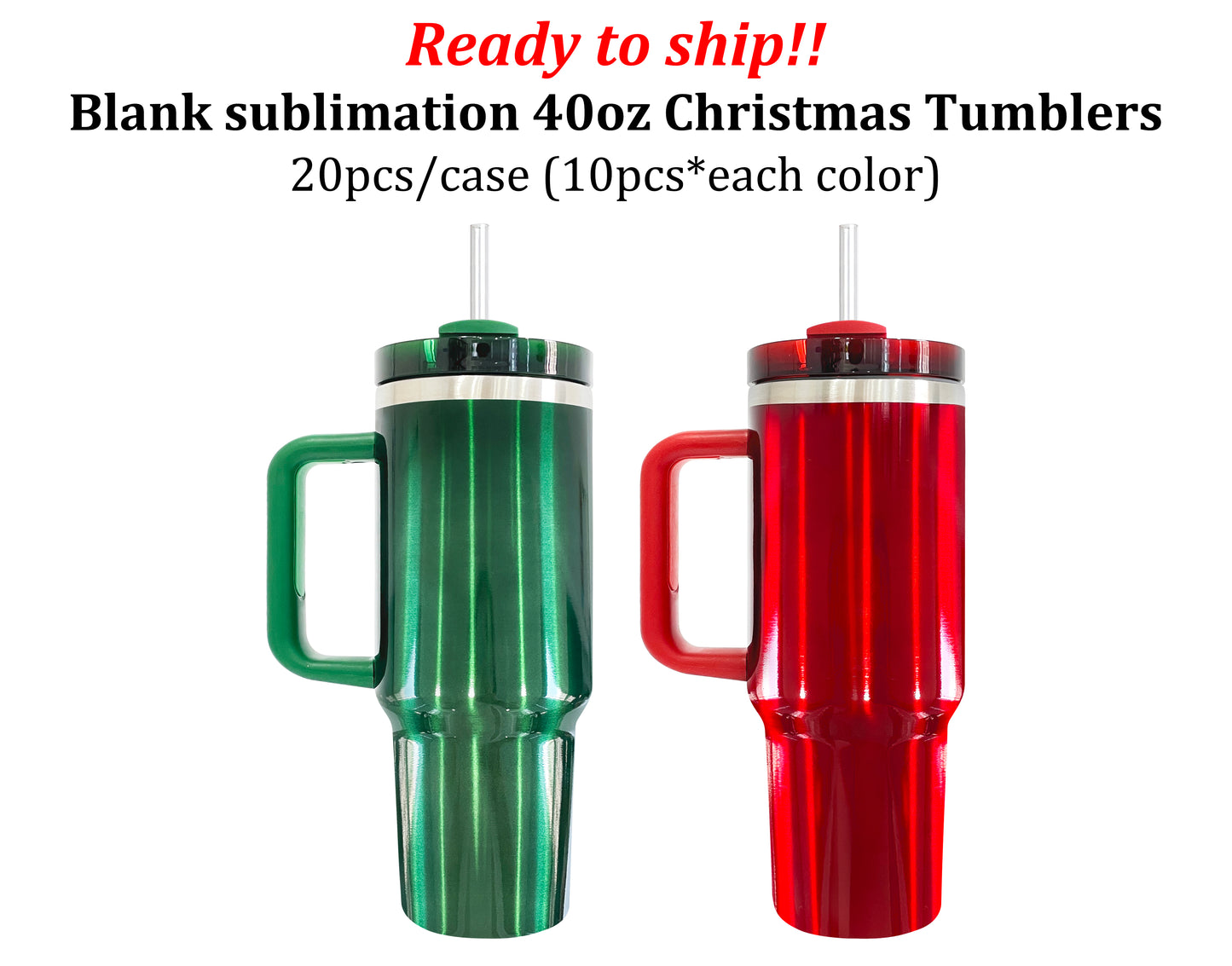 New Arrival Blank Sublimation 40oz Christmas Tumbler Stanley+Starbucks Co-branded -CNLCA