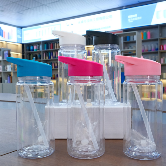 10oz Double Wall Blank Snow Globe Tumbler Kids Flip Straw Plastic Cup Water Bottle-CNLCA