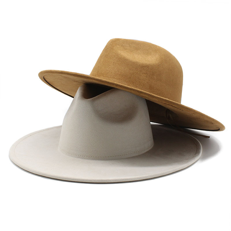 Men Women Western New Style 9.5cm Large Brim Suede Hat for Laser-CNLCA