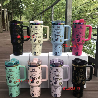 40oz Stanley Style Quencher Tumbler With LV/Stitch/Hello Kitty Designs -CNLCA