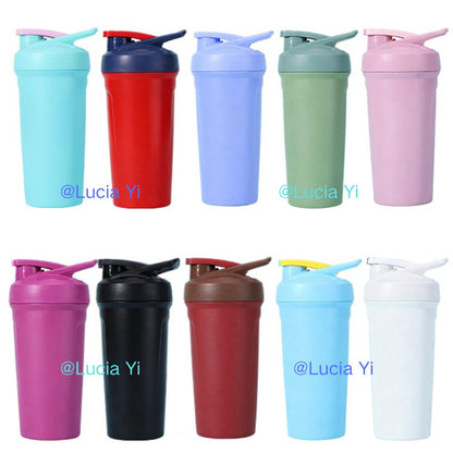 24oz Stainless Steel Portable Coffee Cup Outdoor Camping Milkshake Shaker Tumbler Stanley Style Blender Bottle for Laser Engrave-CNLCA