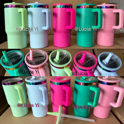 10 Pack 20oz Power Coated Rainbow Plated Underneath Tumbler With Leak Proof Lid-CNLCA