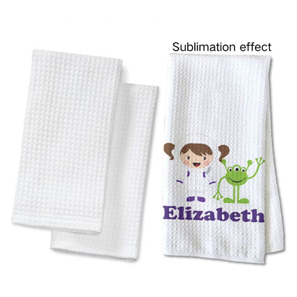 300gsm Quick-absorbent Blank Subliamtion Towel 40x60cm Polyester Waffle Pattern Tea Towel Hand Towel-CNLCA