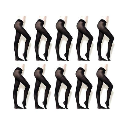 Female Women's Black 60D Pantyhose Soft Velvet Lycra Wide Belt Tights Pants for Girl Weighing 90 to 200 Pounds-CNLCA