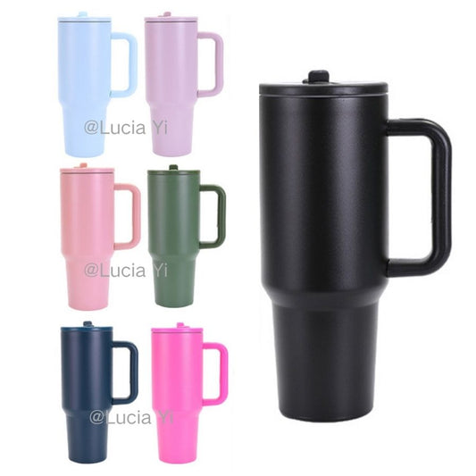 30oz 40oz Powder Coated Stainless Steel Flip Straw Lid Tumbler-CNLCA