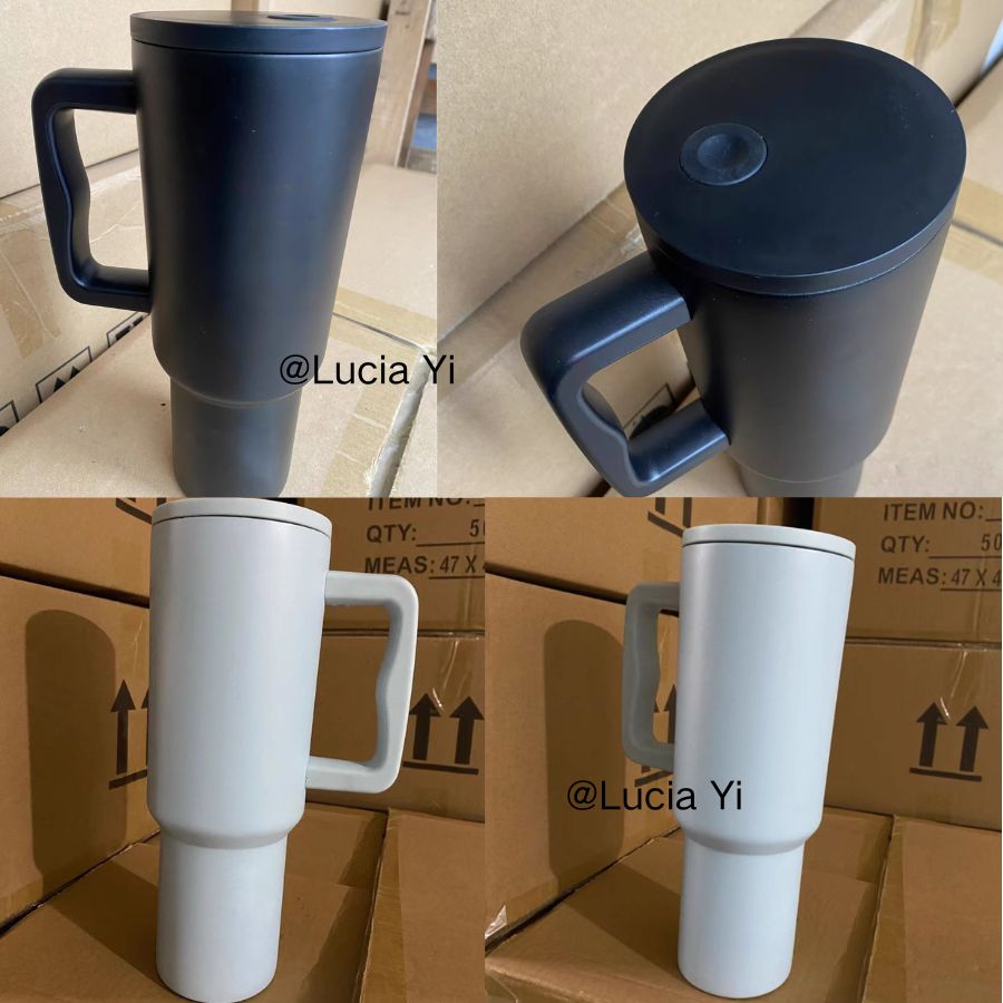 40oz Simple Modern Style Powder Coated Quencher Tumbler With Handle-CNLCA