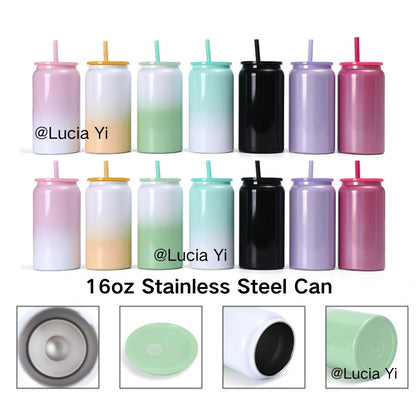 16oz Ombre Color Double Wall Stainless Steel Can Tumbler-CNLCA