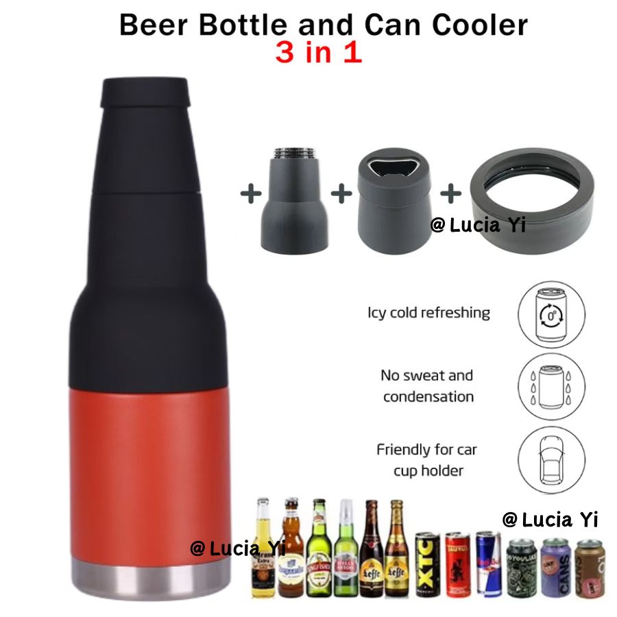 3 in 1 Can Cooler Stainless Steel Beer Coke Cooling Tumbler With Bottle Opener for Laser-CNLCA