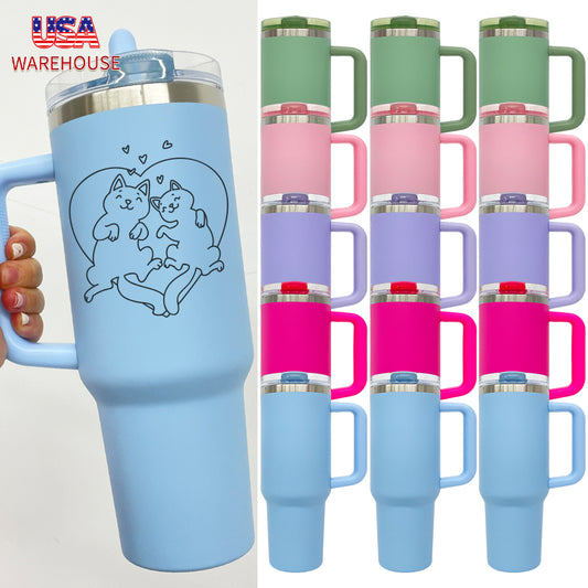 40oz Protour Blank Sublimation Flip Straw Macaroon Quencher Tumbler-CNLCA