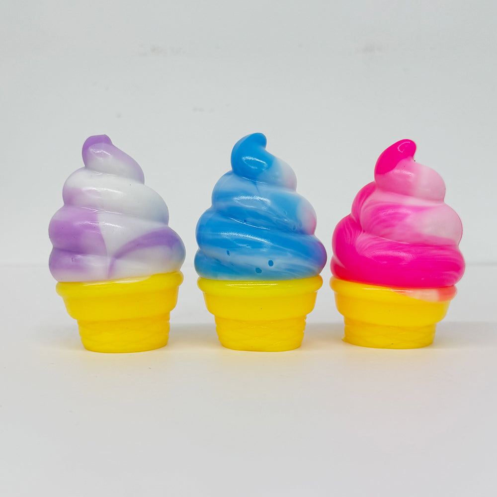 72Pack TPR Ice Cream Cone Squishy Toy Soft Squeeze Stress Relief Fidget Toy for Kids-CNLCA
