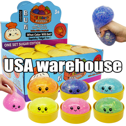 8.5cm 6 Colors Realistic Pectin Steamed Bun Glitter Dumpling Squishy Toys Stress Relief Fidget Toy-CNLCA