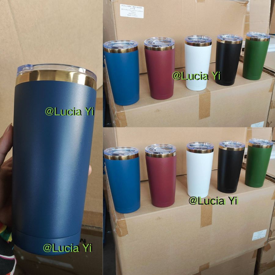 20oz Dark Color Gold Plated Powder Coated Yeti Style Car Coffee Tumbler for Laser Engraved-CNLCA