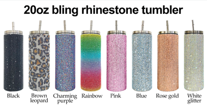 20oz Colorful Bling Rhinestone Straight Tumbler-CNLCA