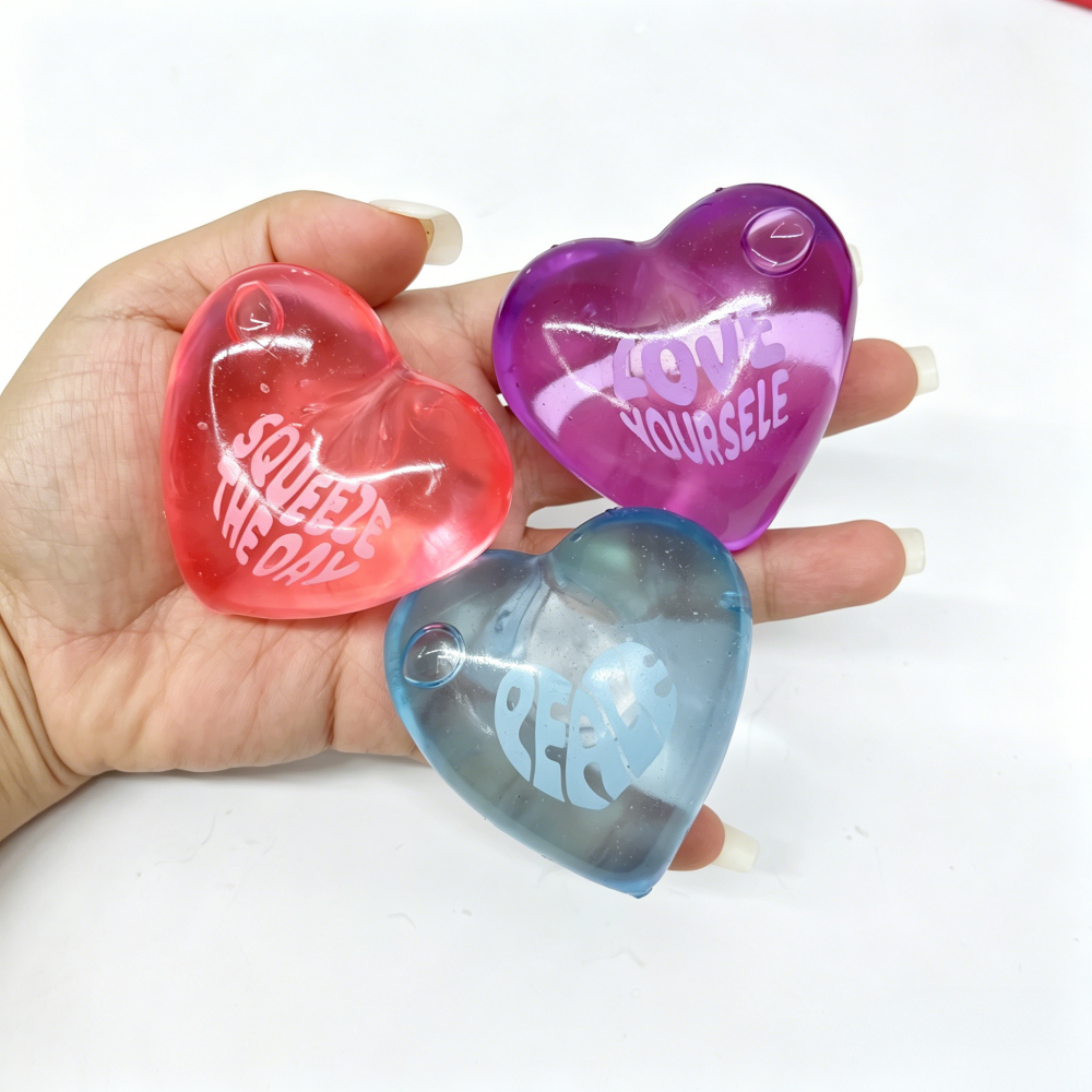 72Pack Needoh Style Good Vibes Only Sweet Heart Stress Relief Squishy Toy Stress-Relief Fidget Toy-CNLCA
