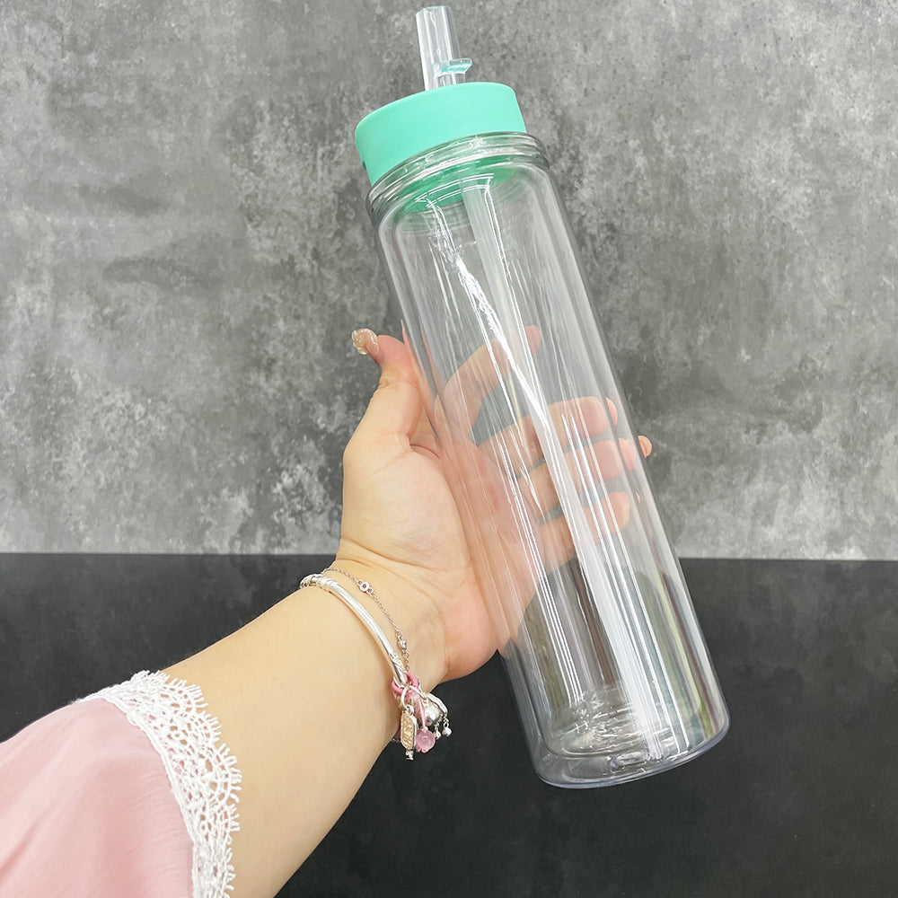 China presale 15oz Double Wall Blank Snow Globe Kids Plastic Cup Water Bottle-CNLCA