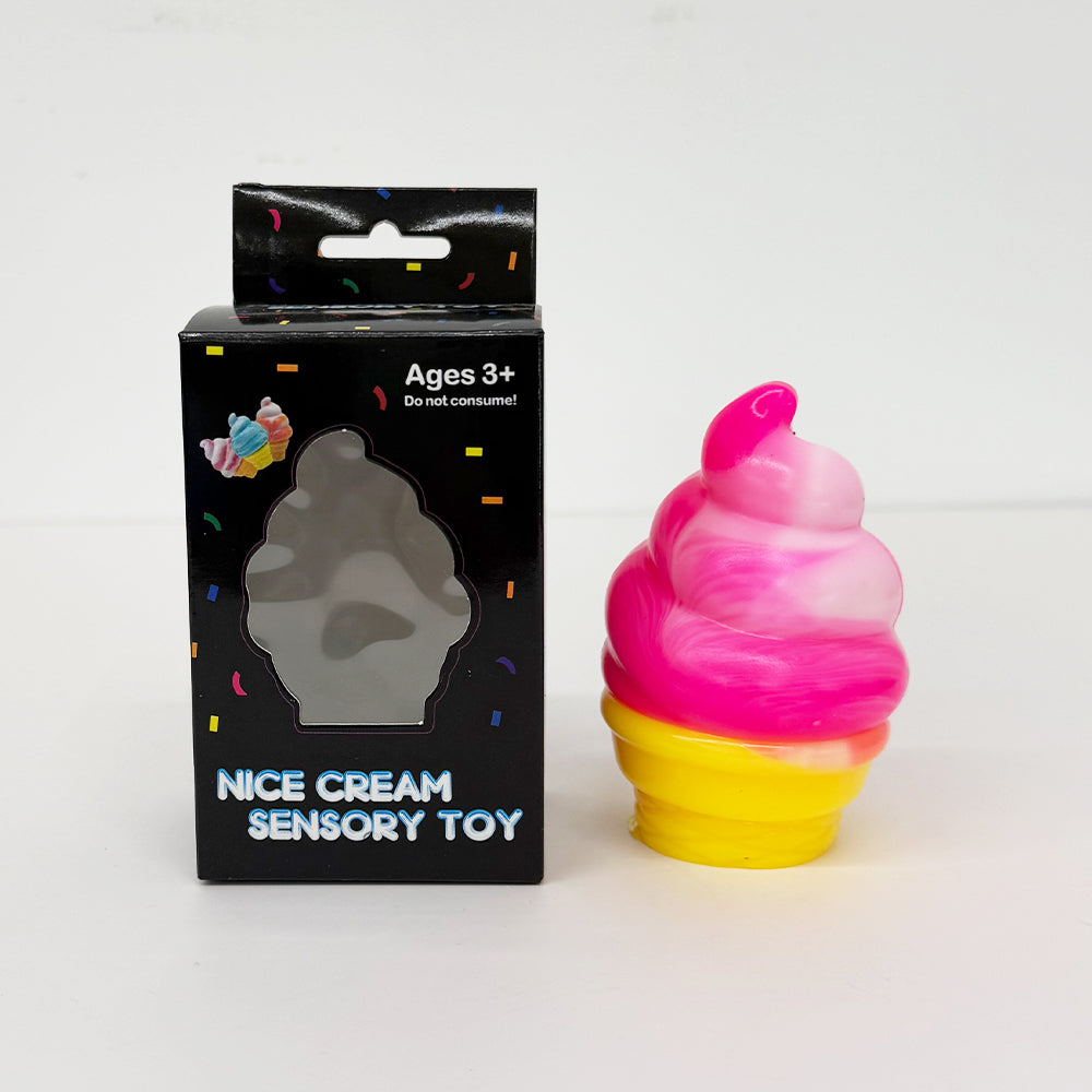 72Pack TPR Ice Cream Cone Squishy Toy Soft Squeeze Stress Relief Fidget Toy for Kids-CNLCA