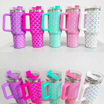 China Warehouse New Arrival Mix Color H1.0 40oz Holographic Mermaid Stainless Steel Tumbler -CNLCA