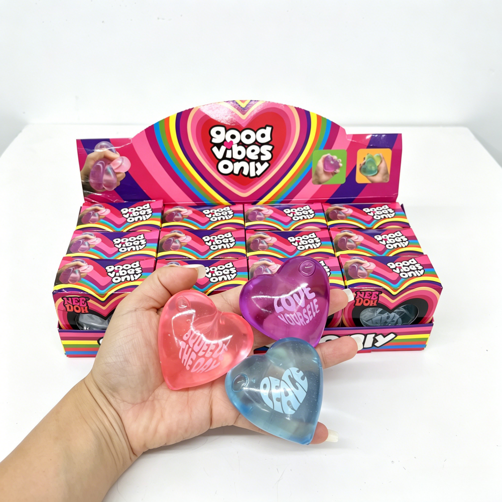 72Pack Needoh Style Good Vibes Only Sweet Heart Stress Relief Squishy Toy Stress-Relief Fidget Toy-CNLCA