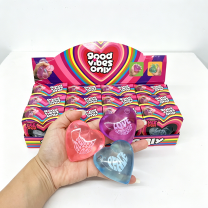 72Pack Needoh Style Good Vibes Only Sweet Heart Stress Relief Squishy Toy Stress-Relief Fidget Toy-CNLCA