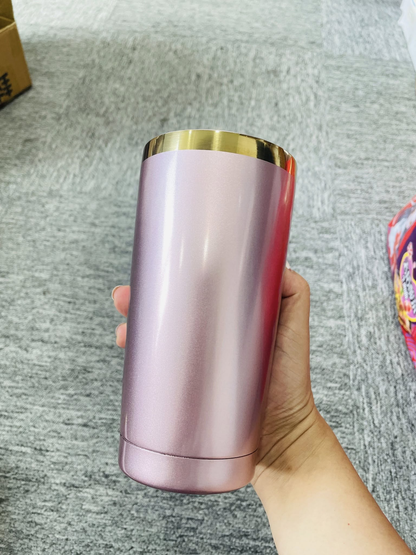 20oz Mirror Gold Plated Shiny Rose Pink Color Tumbler Coffee Mugs for Laser Engraved-CNLCA