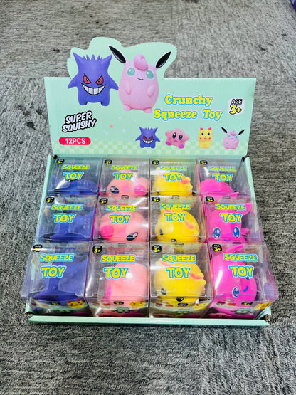 72Pack Pokémon & Kirby Crunchy Squishy Cute Cartoon Block Building Filled Crinkle ASMR Sound Squishy Squeeze Fidget Toy-CNLCA