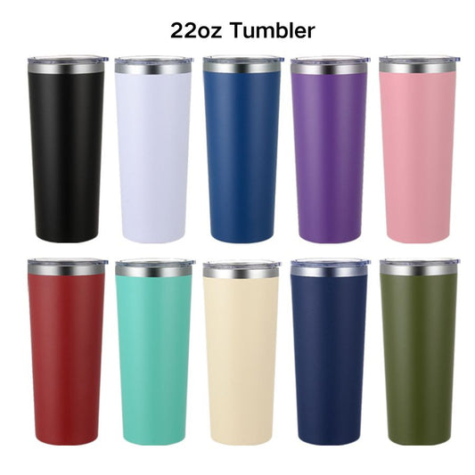 22oz Muti Colors Powder Coated Stainless Steel Car Tumbler For Laser Engrave-CNLCA
