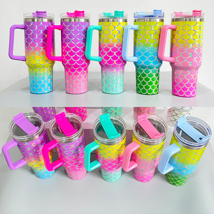 China Warehouse New Arrival Mix Color H1.0 40oz Holographic Mermaid Stainless Steel Tumbler -CNLCA