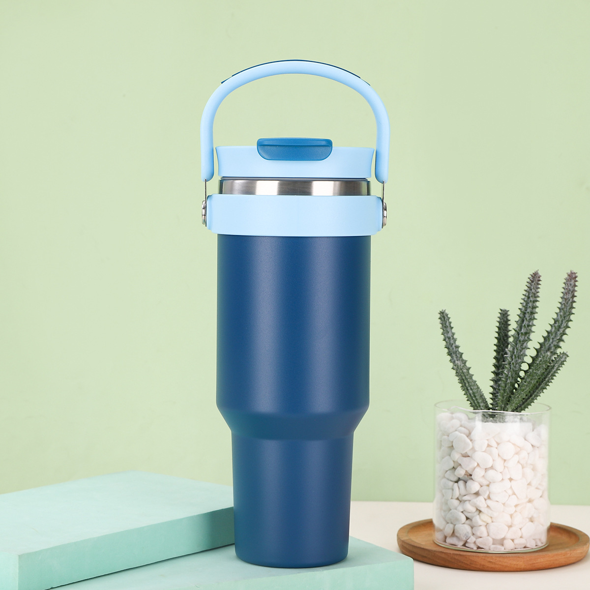 Outdoor 40oz Portable Stainless Steel Vacuum Insulated Tumbler Double Drinking Straw Cup for Laser-CNLCA