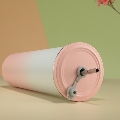 500ml-17oz 750-25oz Ombre Color Stainless Steel Straw Coffee Tumbler Cup for Laser Engrave-CNLCA