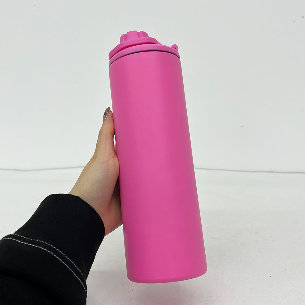 20oz Macaron Blank Sublimation Straight Tumbler Sport Water Bottle with Two Lids-CNLCA
