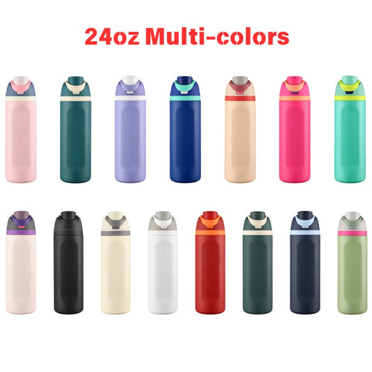 Pick Colors 24oz Owala Style Flip Straw Lid Insulated Stainless Steel Sports Water Bottle for Laser Engrave-CNLCA
