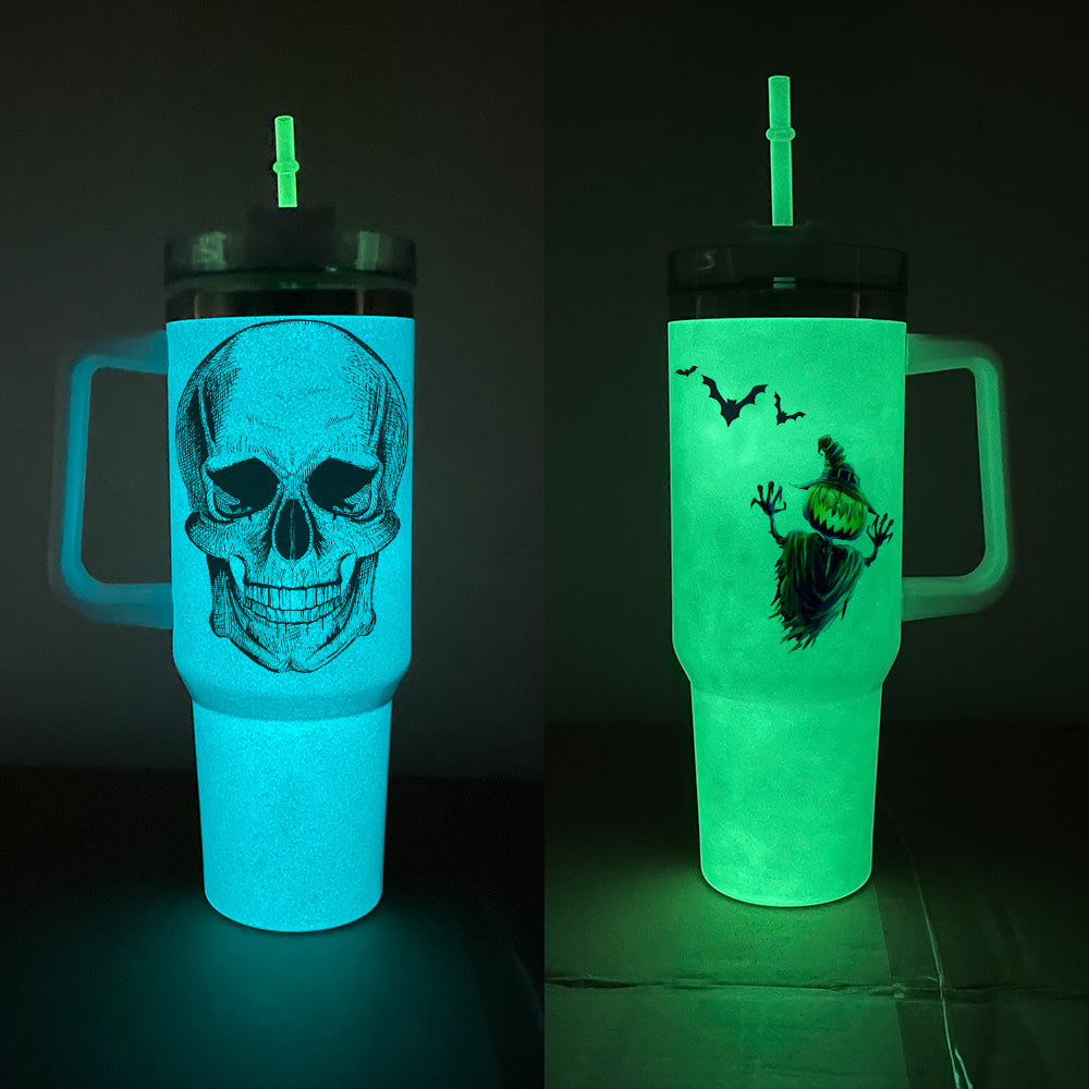 China Warehouse Blank Sublimation Glow In Dark 40oz Tumbler With Lid And Straw For DIY Sublimation Printing-CNLCA