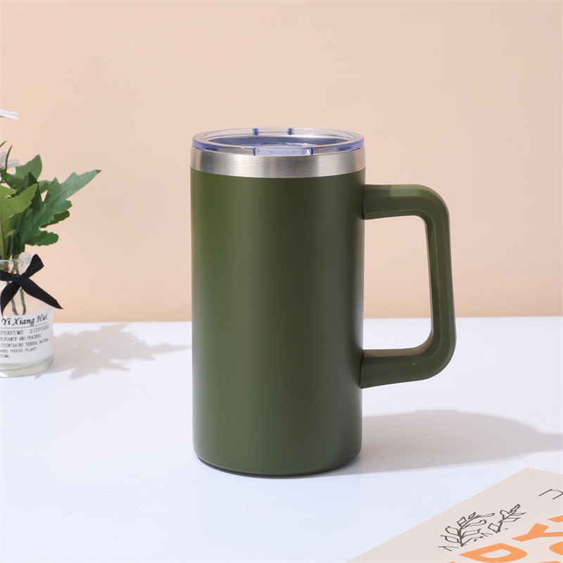 25Pack 20oz Powder Coated Chubby Stainless Steel Insulated Coffee Tumbler Mug with Removable Handle For Laser-CNLCA