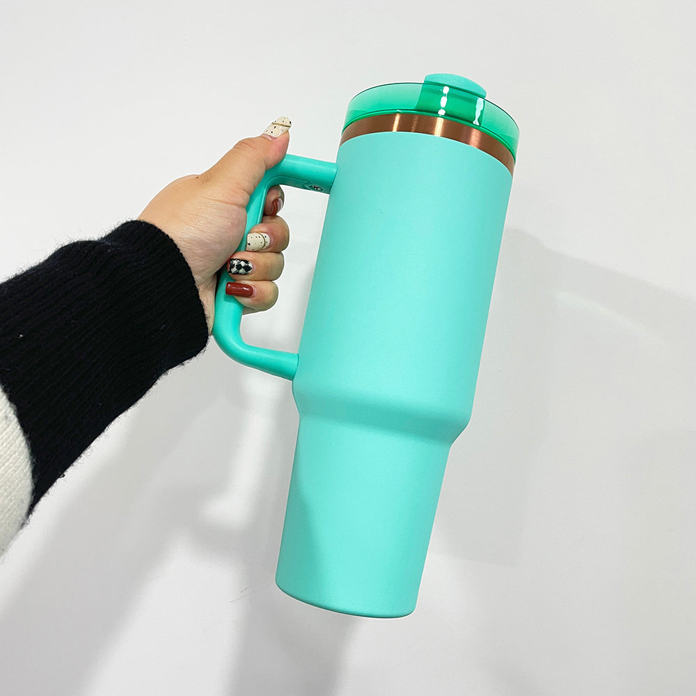 40oz H2.0 Stanley Style Magnolia Copper Plated Quencher Tumbler For Laser Engraving-USLCA