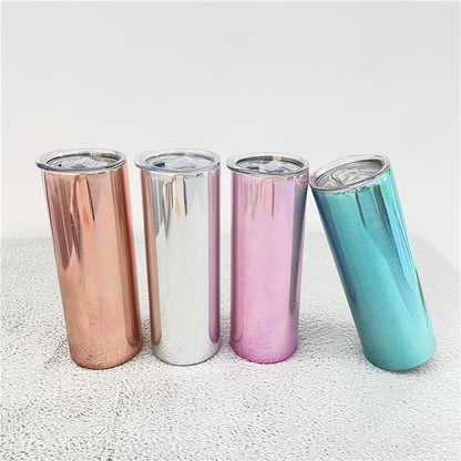 20oz Blank Sublimation Magic Mirror Metallic Electroplate Holographic Straight Tumbler - USLCA