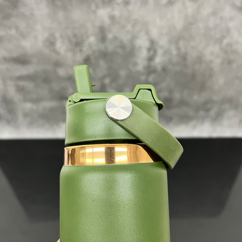 Outdoor Sports 20oz Mirror Copper Underneath Water Bottle wih 2 in 1 Muti-function Flip Top Lid for Laser Engraving-CNLCA