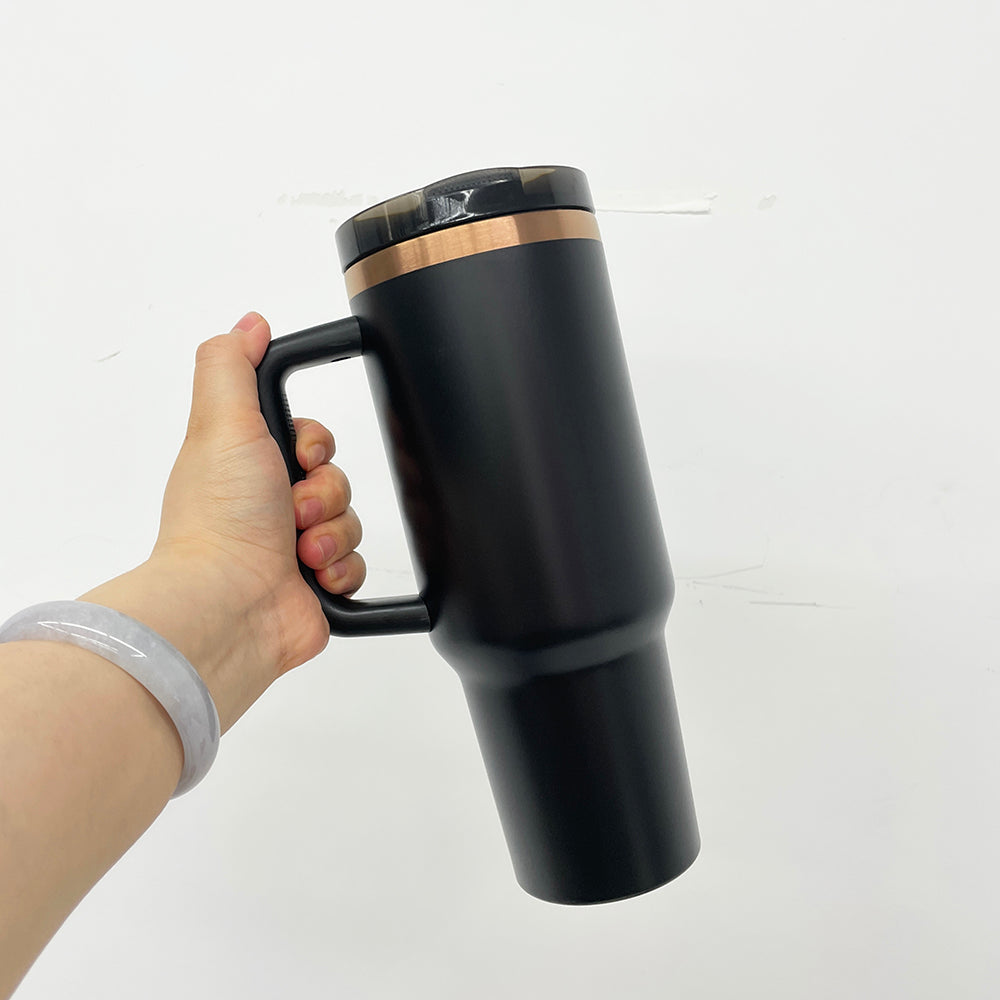 40oz Protour Flip Straw Lids Copper Plated Underneath Flip Straw Tumbler-CNLCA