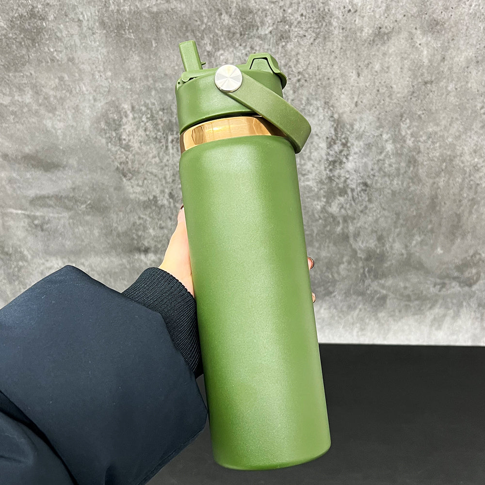 Outdoor Sports 20oz Mirror Copper Underneath Water Bottle wih 2 in 1 Muti-function Flip Top Lid for Laser Engraving-CNLCA