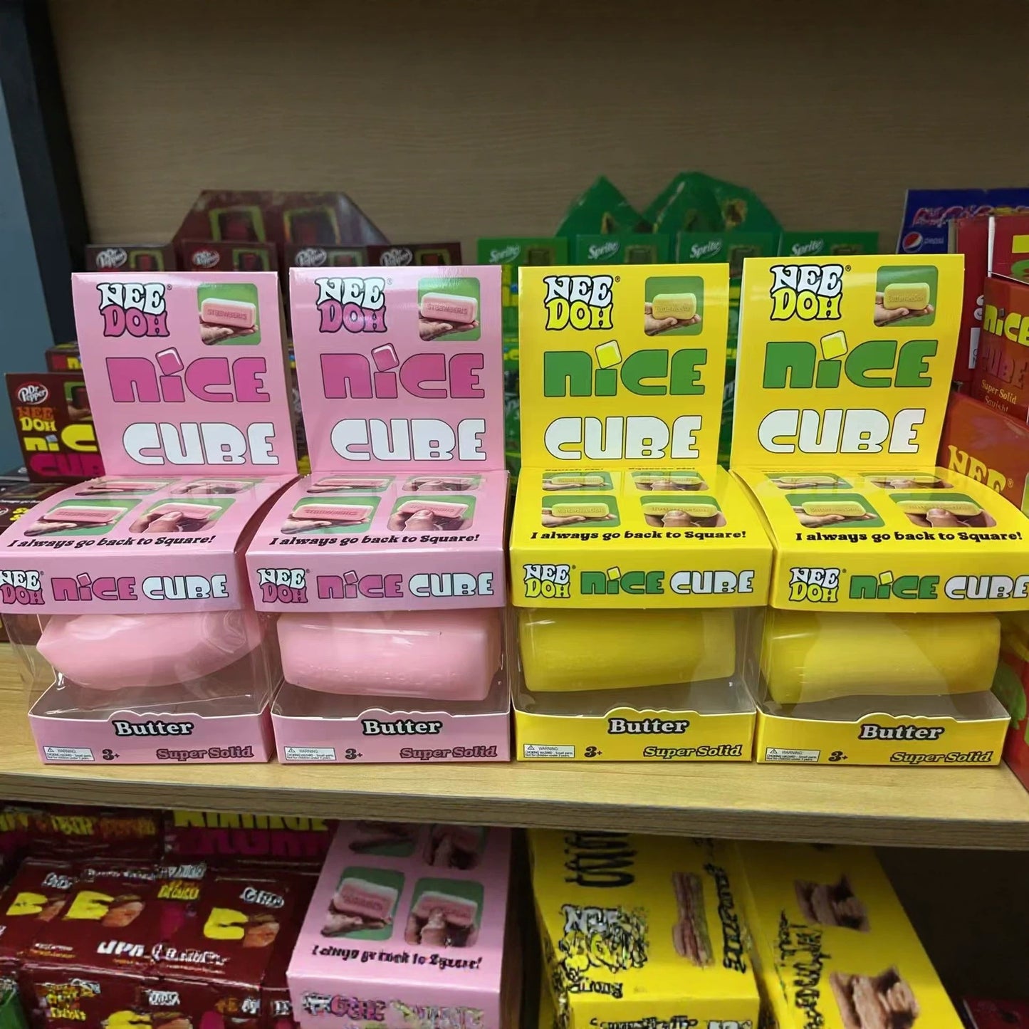 China 72Pack Needoh Cute Flour-filled TPR Yellow Butter Pink Strawberry Squishy Butter Stick Stress Relief Fidget Toy-CNLCA