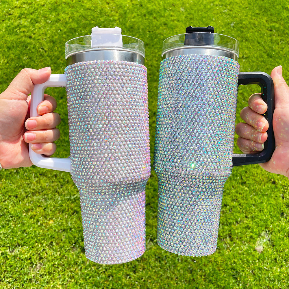 40oz Solid Color Rhinestone Bling Tumbler -USLCA