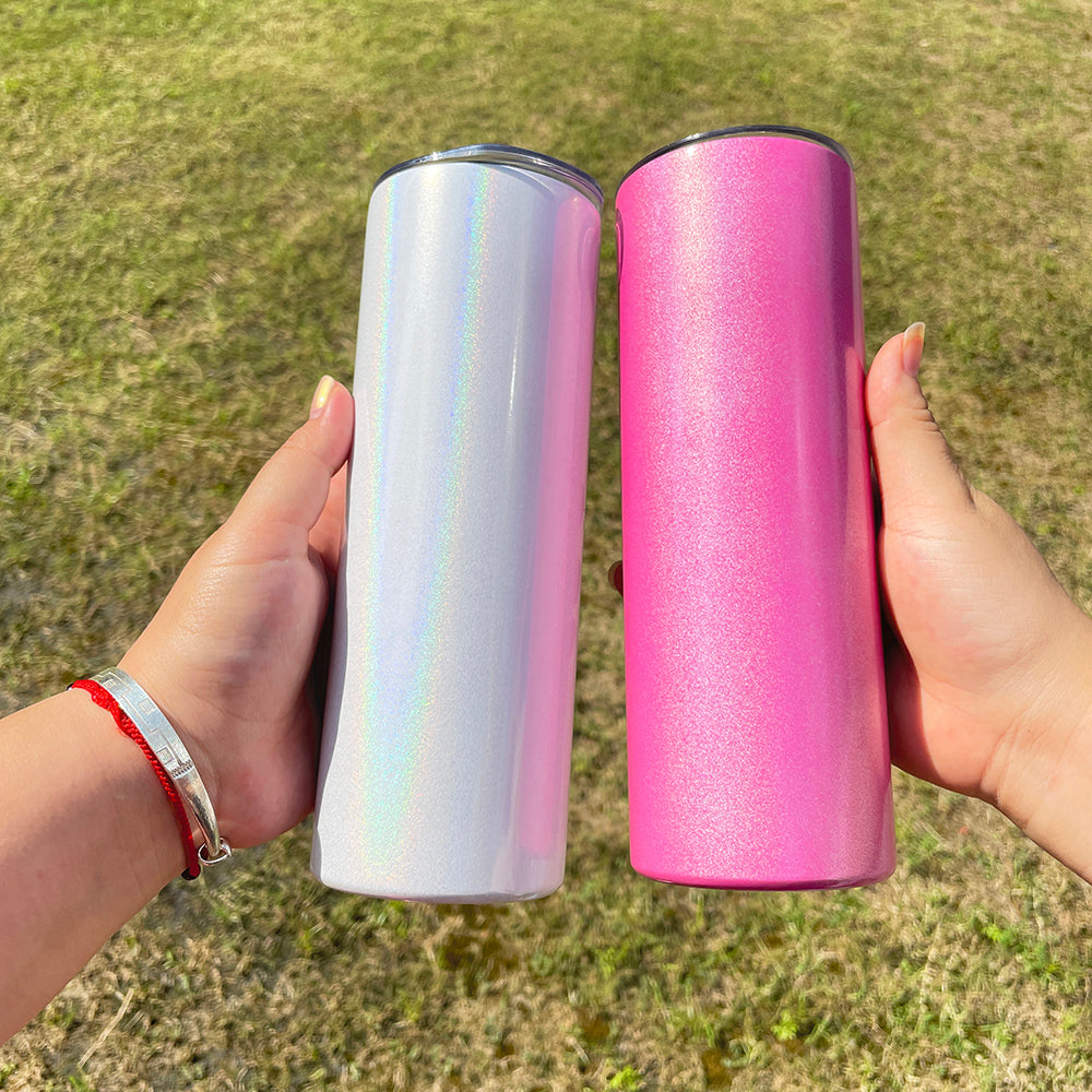 20oz Blank Sublimation Shimmer Sparkly Glitter Straight Tumbler- USLCA