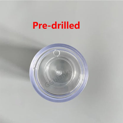 24oz Muti Color Double Wall Snow Globe Plastic Cup Tumbler with Pre-drilled Hole and Plug-CNLCA